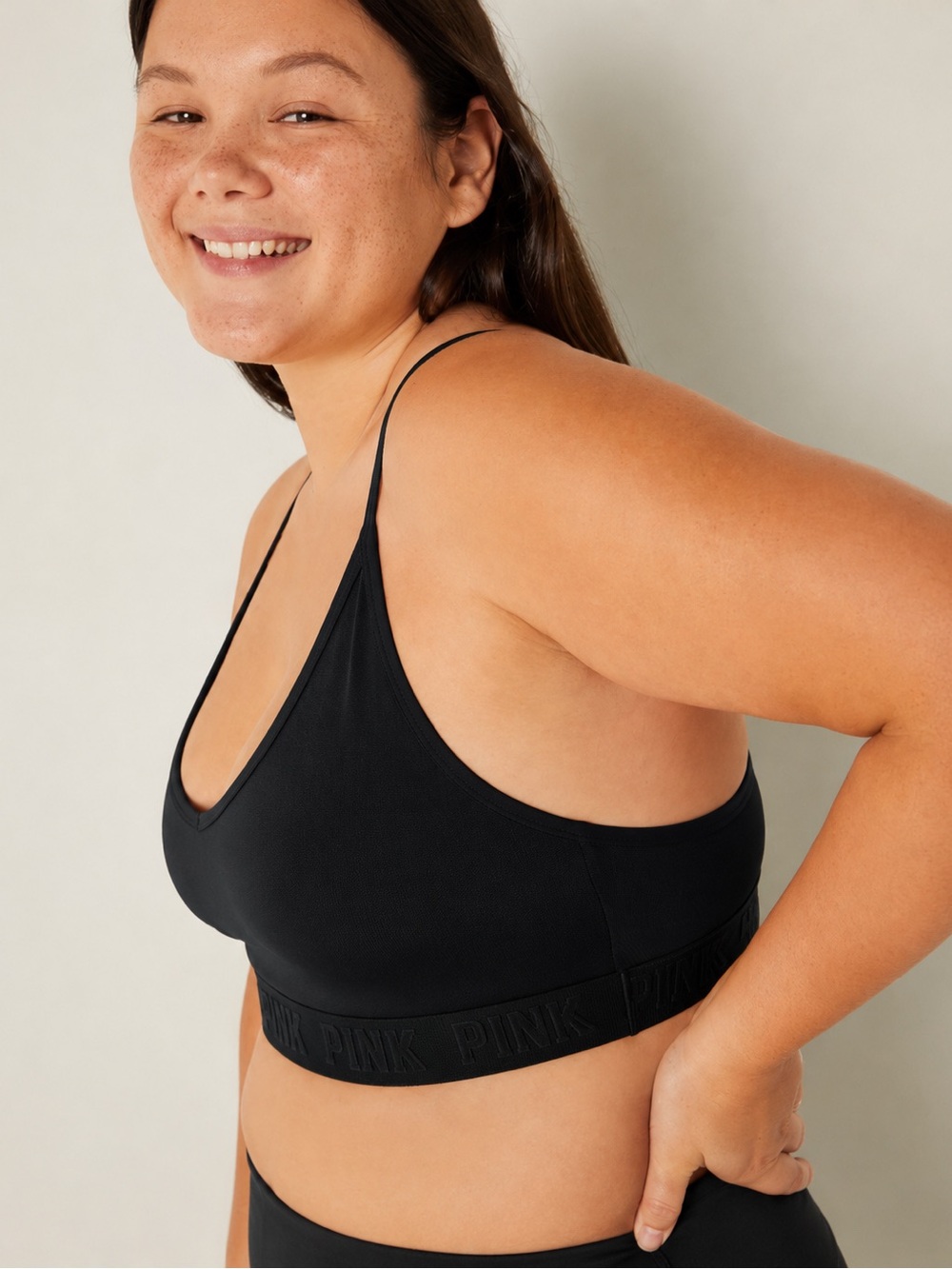 Victorias Secret Pink Cotton Blend Bralette - Black XXL
